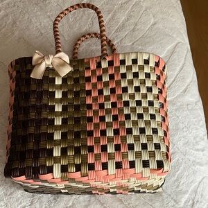 Elegant Multicolor Woven Tote Bag